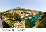 Panorama of old city Dubrovnik from castle. Стоковое фото, агентство Ingram Publishing / Фотобанк Лори