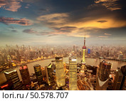 shanghai lujiazui finance and trade zone skyline. Стоковое фото, агентство Ingram Publishing / Фотобанк Лори