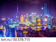 Shanghai, China aerial view cityscape. Стоковое фото, агентство Ingram Publishing / Фотобанк Лори