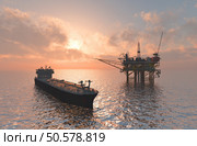 Oil production into the sea from above. Стоковое фото, агентство Ingram Publishing / Фотобанк Лори