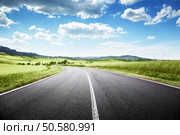 asphalt road in Tuscany, Italy. Стоковое фото, агентство Ingram Publishing / Фотобанк Лори