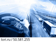Abstract background Trucks and transport.Highway and delivering.. Abstract Design international shipment and highway. Стоковое фото, агентство Ingram Publishing / Фотобанк Лори
