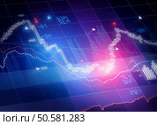 Stock Market Prices. Candle stick stock market tracking graph. Стоковое фото, агентство Ingram Publishing / Фотобанк Лори