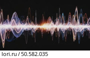 Colorful sound wave visualization on black background. Стоковое AI-видео, аниматор KATERINA AI / Фотобанк Лори