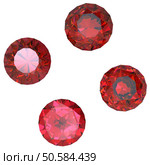 Round garnet isolated on white background. Gemstone. Стоковое фото, агентство Ingram Publishing / Фотобанк Лори