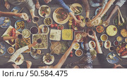 Friends Happiness Enjoying Dinning Eating Concept. Стоковое фото, агентство Ingram Publishing / Фотобанк Лори