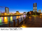 Cityscape of Yokohama city at night, Japan. Стоковое фото, агентство Ingram Publishing / Фотобанк Лори