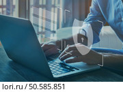 firewall and internet security concept, secured access to user personal data information, cybersecurity. Стоковое фото, агентство Ingram Publishing / Фотобанк Лори