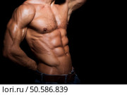 Muscular and sexy torso of young sport man. Attractive bodybuilder body with perfect abs, chest, bicep, triceps. Muscular and sexy torso of young sport man. Bodybuilder body with perfect abs, chest, bicep, triceps. Стоковое фото, агентство Ingram Publishing / Фотобанк Лори