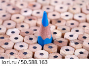 One sharpened blue pencil among many ones. Стоковое фото, агентство Ingram Publishing / Фотобанк Лори