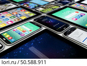 mobility concept: render of a collection of mobile devices, tablets and smartphones. Стоковое фото, агентство Ingram Publishing / Фотобанк Лори