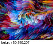 Dynamic Color series. Creative arrangement of streams of paint to act as complimentary graphic for subject of forces of nature, art, design and creativity. Стоковое фото, агентство Ingram Publishing / Фотобанк Лори