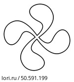 Basque Cross Lauburu Lauborou Eusko contour outline line icon black color vector illustration image thin flat style simple. Basque Cross Lauburu Lauborou Eusko contour outline line icon black color vector illustration image thin flat style. Стоковая иллюстрация, агентство Ingram Publishing / Фотобанк Лори