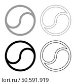 Yin Yang Taoism symbol harmony equilibrium concept set icon grey black color vector illustration image simple solid fill outline contour line thin flat style. Yin Yang Taoism symbol harmony equilibrium concept set icon grey black color vector illustration image solid fill outline contour line thin flat style. Стоковая иллюстрация, агентство Ingram Publishing / Фотобанк Лори