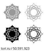 Lotus flower blossom Hinduism Hindu iconography water lily set icon grey black color vector illustration image simple solid fill outline contour line thin flat style. Lotus flower blossom Hinduism Hindu iconography water lily set icon grey black color vector illustration image solid fill outline contour line thin flat style. Стоковая иллюстрация, агентство Ingram Publishing / Фотобанк Лори