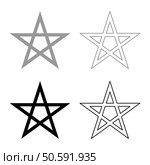 Pentagram Neo paganism sign five pointed star set icon grey black color vector illustration image simple solid fill outline contour line thin flat style. Pentagram Neo paganism sign five pointed star set icon grey black color vector illustration image solid fill outline contour line thin flat style. Стоковая иллюстрация, агентство Ingram Publishing / Фотобанк Лори