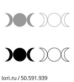 Simbol triple goddess religious sign moon phases wiccan set icon grey black color vector illustration image simple solid fill outline contour line thin flat style. Simbol triple goddess religious sign moon phases wiccan set icon grey black color vector illustration image solid fill outline contour line thin flat style. Стоковая иллюстрация, агентство Ingram Publishing / Фотобанк Лори