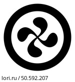 Basque Cross Lauburu Lauborou Eusko icon in circle round black color vector illustration image solid outline style simple. Basque Cross Lauburu Lauborou Eusko icon in circle round black color vector illustration image solid outline style. Стоковая иллюстрация, агентство Ingram Publishing / Фотобанк Лори