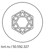 Octagedron icosahedron sacred geometry symbol icon in circle round black color vector illustration image outline contour line thin style simple. Octagedron icosahedron sacred geometry symbol icon in circle round black color vector illustration image outline contour line thin style. Стоковая иллюстрация, агентство Ingram Publishing / Фотобанк Лори