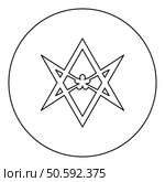 Thelema Unicursal Hexagonal symbol Unprocessing hexagram Telemma sacred geometry icon in circle round black color vector illustration image outline contour line thin style simple. Thelema Unicursal Hexagonal symbol Unprocessing hexagram Telemma sacred geometry icon in circle round black color vector illustration image outline contour line thin style. Стоковая иллюстрация, агентство Ingram Publishing / Фотобанк Лори