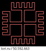 Neon hands of God Motherhood Native Slavic Faith symbol paganism red color vector illustration image flat style light. Neon hands of God Motherhood Native Slavic Faith symbol paganism red color vector illustration image flat style. Стоковая иллюстрация, агентство Ingram Publishing / Фотобанк Лори