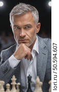 Businessman playing chess making strategic decisions. Стоковое AI-видео, аниматор Юрий Поздников / Фотобанк Лори