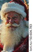 A man with a white beard, Santa Claus flies across the sky in a sleigh and with reindeer. Festive character symbol of Christmas and New Year. Good-natured active old man. Стоковое AI-видео, аниматор Sergey Grishin / Фотобанк Лори