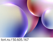 abstract background overlapping glossy spheres in soft purple, pink, and cream gradients. dreamy light reflections on smooth curved surfaces create a modern, artistic design. Стоковая иллюстрация, агентство Ingram Publishing / Фотобанк Лори