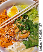 Donburi with shrimp. Стоковое фото, фотограф Марина Володько / Фотобанк Лори