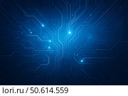 Blue glowing micro circuit background futuristic neural network design electronic motherboard pattern digital technology template for artificial intelligence project. Стоковое AI-изображение, AI-художник Павел Муравьев / Фотобанк Лори