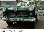 BERLIN - MAY 10, 2025: Classic Ford Taunus (1952) at Classic Days Berlin exhibition. Vintage German-American sedan. Редакционное фото, фотограф Sergey Kohl / Фотобанк Лори