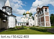 Спасо-Преображенский собор и звонница. Солнечный день. Лето. Спасо-Евфимиев монастырь. Город Суздаль. Золотое Кольцо. Россия. Редакционное фото, фотограф E. O. / Фотобанк Лори
