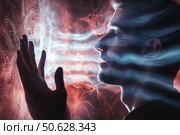 Modern concept of receiving information and sensations. Стоковое AI-изображение, AI-художник Михаил Коханчиков / Фотобанк Лори