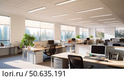 office recessed lights ai generated. Стоковое AI-изображение, AI-художник Vectorwin / Фотобанк Лори