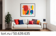 wll picture frame on a wall ai generated. Стоковое AI-изображение, AI-художник Vectorwin / Фотобанк Лори