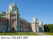 У Большого Царицынского дворца солнечным майским днем. Москва. Стоковое фото, фотограф Виктор Карасев / Фотобанк Лори