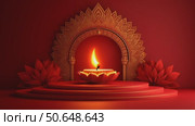 Celebration of Light and Culture During Festival Season at a Decorative Altar. Стоковое AI-видео, аниматор Юлия Гапеенко / Фотобанк Лори