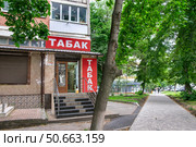 Магазин "Табак City" на улице Пятигорска. Редакционное фото, фотограф Лариса Веселова / Фотобанк Лори