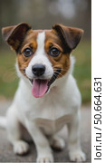 A Joyful Jack Russell With Sparkling Eyes and a Wide Grin is Sitting in a Grassy Park. Стоковое AI-видео, аниматор Sergey Grishin / Фотобанк Лори