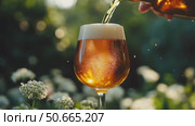 Enjoying a Refreshing Beverage in a Beautiful Garden Setting During a Sunny Afternoon. Стоковое AI-видео, аниматор Юлия Гапеенко / Фотобанк Лори