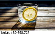 slice water in glass ai generated. Стоковое AI-изображение, AI-художник Vectorwin / Фотобанк Лори