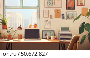 cozy working alone in an empty office ai generated. Стоковое AI-изображение, AI-художник Vectorwin / Фотобанк Лори