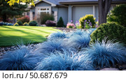 landscape blue fescue ai generated. Стоковое AI-изображение, AI-художник Vectorwin / Фотобанк Лори