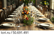 hyperrealism long table. Стоковое фото, фотограф Vectorwin / Фотобанк Лори