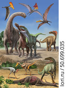 Dinosaur food chain. Стоковое фото, фотограф Sergey Krasovskiy/Stocktrek Images / ТАСС / Фотобанк Лори