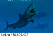 A giant Megalodon shark during the Cenozoic Era of time. Стоковое фото, фотограф Mark Stevenson/Stocktrek Images / ТАСС / Фотобанк Лори