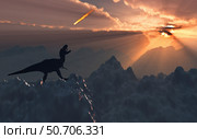 A giant asteroid hitting the Earth during the Cretaceous-Paleogene Extinction Event. Стоковое фото, фотограф Mark Stevenson/Stocktrek Images / ТАСС / Фотобанк Лори