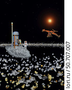 A futuristic concept of mankind mining for minerals on the asteroid belt. Стоковое фото, фотограф Mark Stevenson/Stocktrek Images / ТАСС / Фотобанк Лори