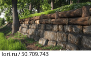style wood retaining wall. Стоковое фото, фотограф Vectorwin / Фотобанк Лори