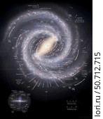 Map of the Milky Way Galaxy Pablo Carlos Budassi/Stocktrek Images. Стоковое фото, агентство ТАСС / Фотобанк Лори